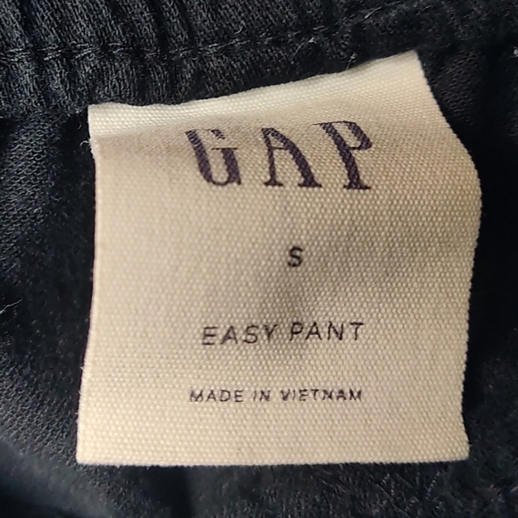 Gap Easy Pants Size Small Black Cotton Pull-On Drawstring Mid Rise Crop Elastic - Picture 3 of 9